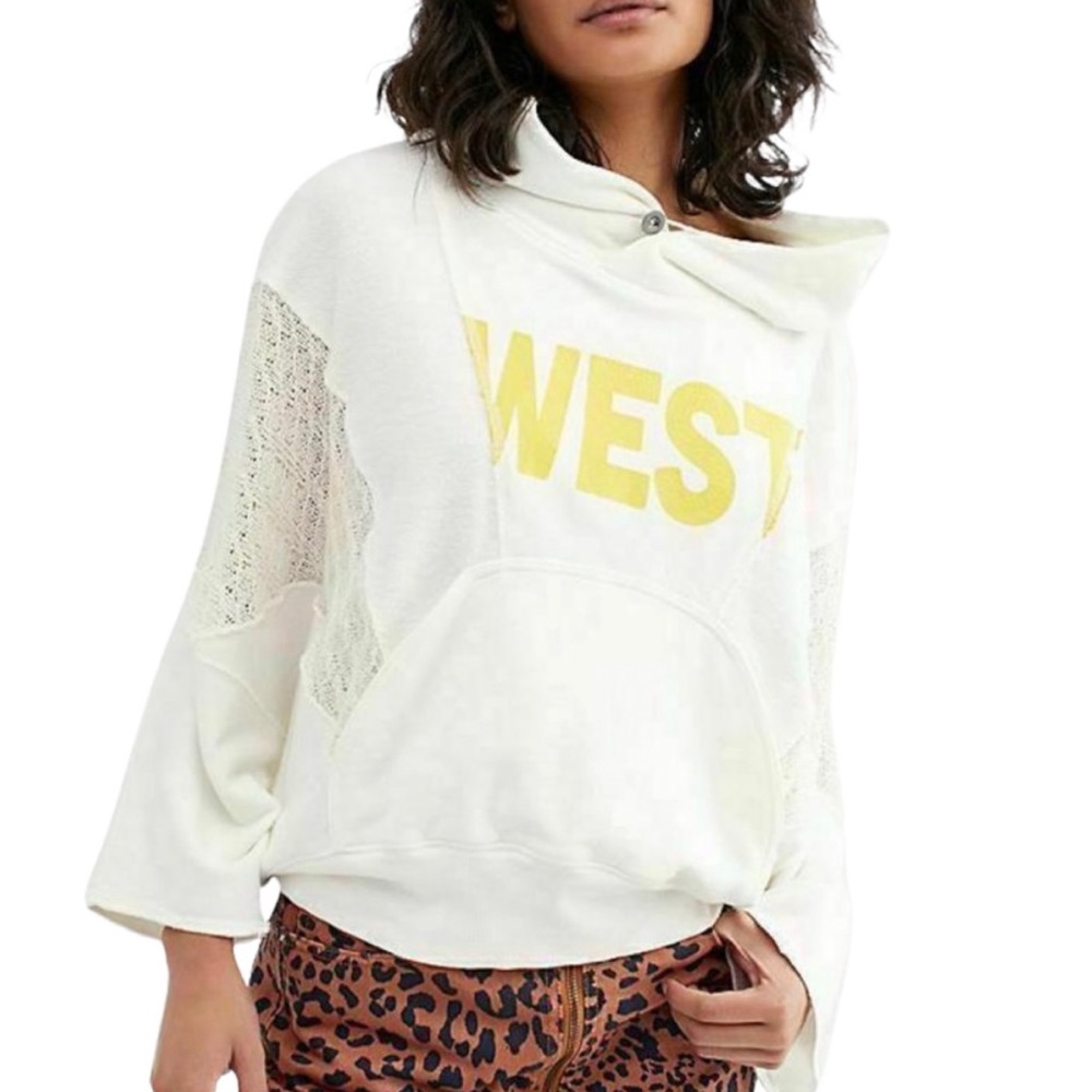 Free People We The Free Sunny Days West Pullover Hoodie Sweatshirt (Bin 1)